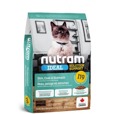 Nutram (I-19) Chat sensible (Peau, Pelage & Estomac) 5.4 kg